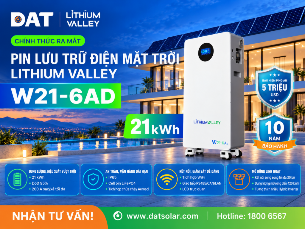 PIN LƯU TRỮ ĐIỆN LITHIUM VALLEY W21-6AD – 21 kWh